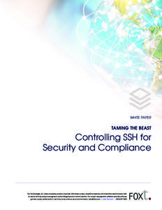 WHITE PAPER  TAMING THE BEAST Controlling SSH for Security and Compliance