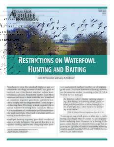 EWFRestrictions on Waterfowl Hunting and Baiting John M. Tomeček1 and Larry A. Redmon2