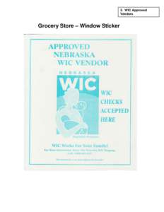3. WIC Approved Vendors Grocery Store – Window Sticker  