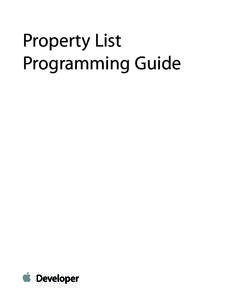 Property List Programming Guide Contents  Introduction to Property Lists 5