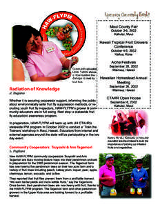 Maui County Fair October 3-6, 2002 Kahului, Maui Hawaii Tropical Fruit Growers Conference