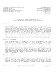 Internet Engineering Task Force Internet-Draft CDNI Working Group Intended status: Informational Expires: November[removed]