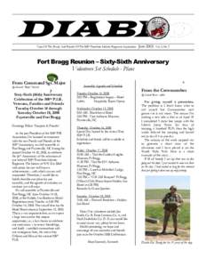 DIABLO Voice Of The Family And Friends Of The 508th Parachute Infantry Regiment Association- JuneVol. 3, Nr. 2  Fort Bragg Reunion – Sixty-Sixth Anniversary