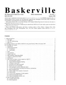 Baskerville  The Annals of the UK TEX Users’ Group ISSN 1354–5930  Editor: Sebastian Rahtz