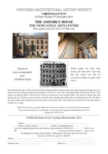 NORTHERN ARCHITECTURAL HISTORY SOCIETY