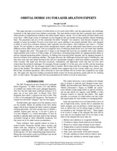 Microsoft Word - Orbital Debris 101 for Laser Ablation Experts paper for 2016 HPLA updated Aug 2016.docx