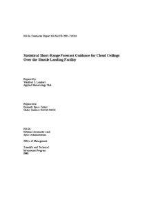 NASA Contractor Report NASA/CR[removed]Statistical Short-Range Forecast Guidance for Cloud Ceilings