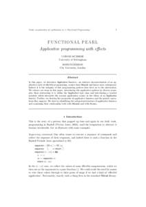 Under consideration for publication in J. Functional Programming  1 FUNCTIONAL PEARL Applicative programming with effects
