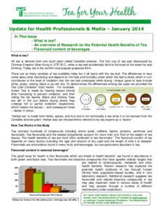 Microsoft Word - Tea for Your Health  January[removed]ceg comments integrated by LW (Dec 18 AM)