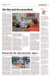 graubünden  Bündner Tagblatt am Wochenende 30. SeptemberMit Mut und Besonnenheit