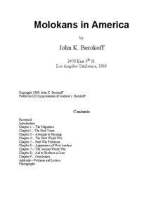 Molokans in America by
