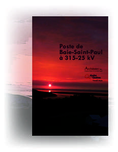 Poste de Baie-Saint-Paul à 315-25 kV Page couverture Rang Saint-Antoine, Baie-Saint-Paul. Google Earth, photographe Guy Paquet.