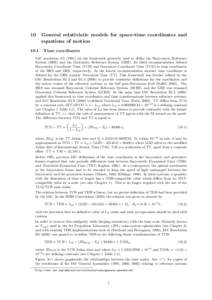 [removed]General relativistic models for space-time coordinates and equations of motion Time coordinates