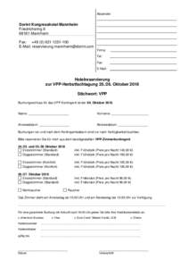 Absender:  Dorint Kongresshotel Mannheim FriedrichsringMannheim Fax: +100