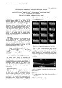 Photon Factory Activity Report 2012 #B  NW10A/2012G084 X-ray imaging observation of cesium at heating process Yoshihiro Okamoto1,* Takeshi Osugi1, Mitsuo Akabori1, and Hiroaki Nitani2