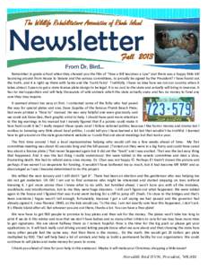 The Wildlife Rehabilitators Association of Rhode Island Island Newsletter  Fall 2013