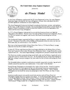 François de Fleury / United States Army / De Fleury Medal / United States