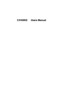 C5100KD  Users Manual C5100KD Users Manual