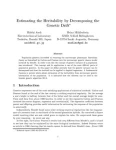 Estimating the Heritability by Decomposing the Genetic Drift Hideki Asoh Electrotechnical Laboratory Tsukuba, Ibaraki 305, Japan [removed]
