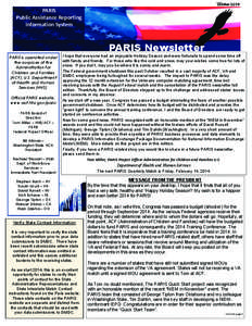 Winter[removed]PARIS Public Assistance Reporting Information System