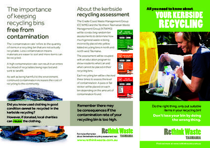 The importance of keeping recycling bins free from contamination The ‘contamination rate’ refers to the quantity