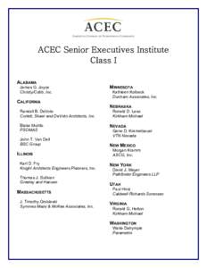 ACEC Senior Executives Institute Class I ALABAMA James G. Joyce Christy/Cobb, Inc.
