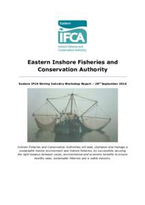 Eastern Inshore Fisheries and Conservation Authority Eastern IFCA Shrimp Industry Workshop Report – 26th September 2016 Inshore Fisheries and Conservation Authorities will lead, champion and manage a sustainable marine