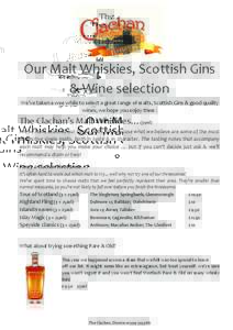   	
   	
      Our	
  Malt	
  Whiskies,	
  Scottish	
  Gins	
  