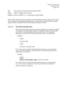 6JSC/ALA/11/Sec final January 28, 2013 Page 1 of 1    TO: