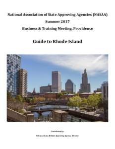 National Association of State Approving Agencies (NASAA) Summer 2017 Business & Training Meeting, Providence Guide to Rhode Island
