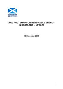 2020 ROUTEMAP FOR RENEWABLE ENERGY IN SCOTLAND – UPDATE 19 December