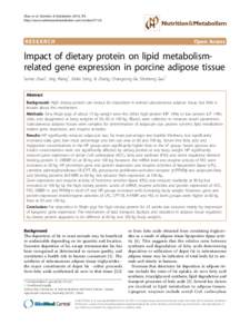 Zhao et al. Nutrition & Metabolism 2010, 7:6 http://www.nutritionandmetabolism.com/contentRESEARCH  Open Access