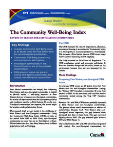 The Community Well-Being Index: Review of Trends for First Nation Communities