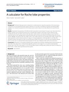 Roche lobe / Roche limit / Measurement / Binary star / Lagrangian point / Dimensional analysis / Dimensionless quantity / Lobe / Golden ratio / Celestial mechanics / Physics / Space