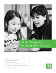 Economy / Business / Americas / Aboriginal peoples in Canada / Business process outsourcing / Outsourcing / S&P/TSX 60 Index / S&P/TSX Composite Index / Toronto-Dominion Bank / Canadian Indian residential school system / First Nations / Truth and Reconciliation Commission