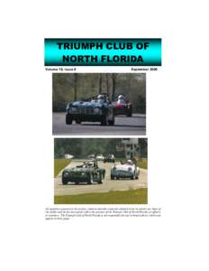 TRIUMPH CLUB OF NORTH FLORIDA Volume 18, Issue 9 September 2006