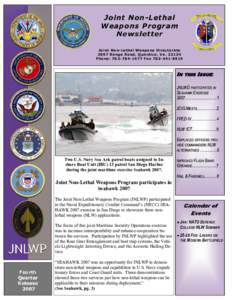 Joint Non Non-- Lethal Weapons Program Newsletter Joint Non-Lethal Weapons Directorate 3097 Range Road, Quantico, Va[removed]
