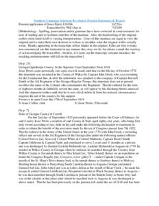 Southern Campaign American Revolution Pension Statements & Rosters Pension application of Jesse Peters S16506 fn22Ga Transcribed by Will Graves[removed]Methodology: Spelling, punctuation and/or grammar have been correct