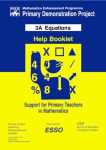 3A Equations  mep Mathematics Enhancement Programme