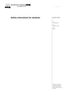 Safety instructions for students  Facilitair Bedrijf DATUM