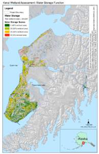 Hillshade from Kenai Peninsula Borough GIS division. Wetland mapping polygons from Kenai Watershed Forum. Wetland functional assessment by Homer Soil & Water Conservation District (HSWCD), 2014. Map prepared by Karyn Noy