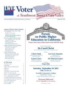 Voter of Southwest Santa Clara Valley  Serving Campbell, Los Gatos, Monte Sereno, & Saratoga