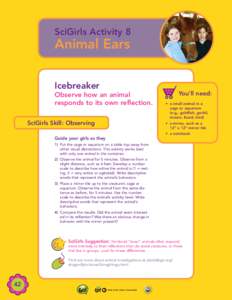 SciGirls Activity 8  Animal Ears Icebreaker  Observe how an animal