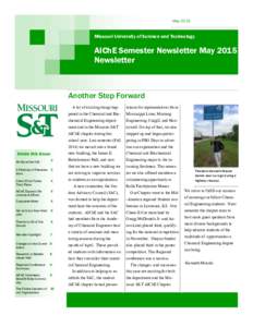 MayMissouri University of Science and Technology AIChE Semester Newsletter May 2015 Newsletter