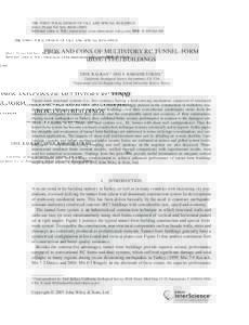 THE STRUCTURAL DESIGN OF TALL AND SPECIAL BUILDINGS Struct. Design Tall Spec. BuildPublished online in Wiley Interscience (www.interscience.wiley.com). DOI: tal.368 PROS AND CONS OF MULTISTORY RC TUNNEL-