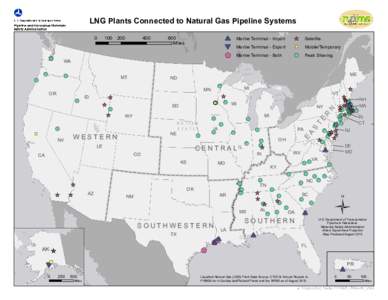 LNG Plants Connected to Natural Gas Pipeline Systems