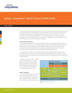Sybase iAnywhere Health Device Profile (HDP) product datasheet