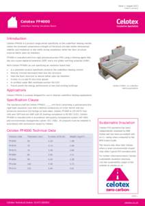 Issue 1, August 2013 CI/SfB | | (2 -) | Rn7 | (M2) | Celotex FF4000 Underfloor Heating Insulation Board
