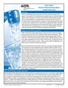 Drinking Water Health Advisories for PFOA and PFOS