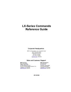 LX-Series Commands Reference Guide Corporate Headquarters MRV Communications, Inc. Corporate CenterNordhoff Street